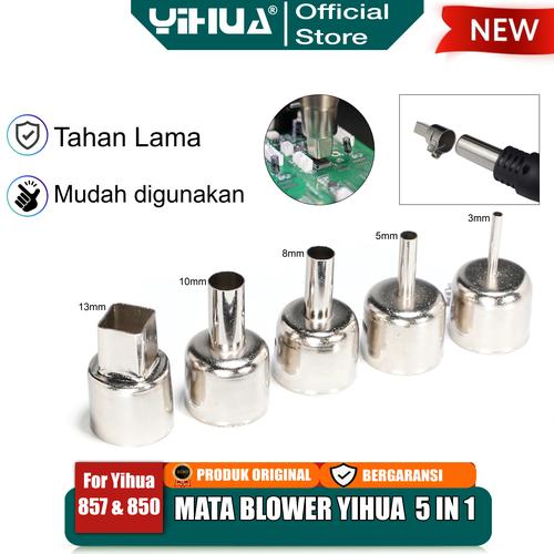 [EZM.4400294] Yihua 857 850 Mata Blower Station Corong Nozzel 5 IN1 Hot Air Gun Tip