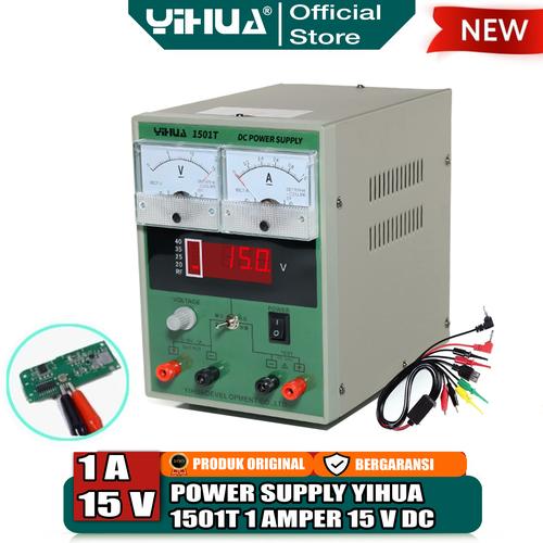 [EZM.4400302] Power Supply HP YIHUA 1501T DC Digital Manual Plus Kabel 1A 15V Bazzer