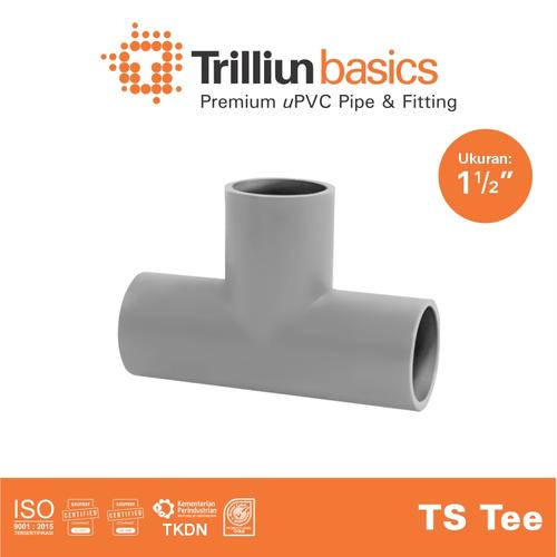 [EZM.4500261] Fitting Pipa uPVC Trilliunbasics TS Tee - 1 1/2" Inch