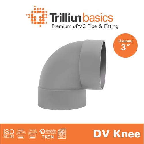 [EZM.4500280] Fitting Pipa uPVC Trilliunbasics DV Knee - 3" Inch