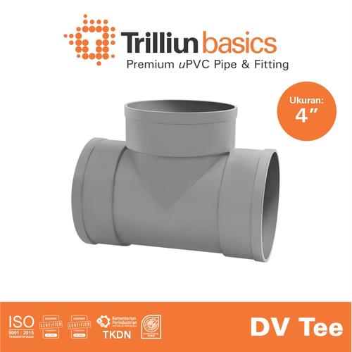 [EZM.4500286] Fitting Pipa uPVC Trilliunbasics DV Tee - 4" Inch