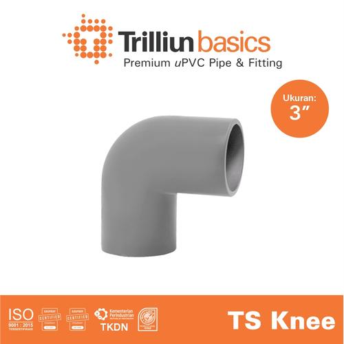 [EZM.4500302] Fitting Pipa uPVC Trilliunbasics TS Knee - 3" Inch