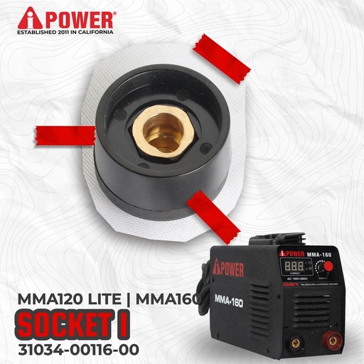 [EZM.1230296] SOCKET 1 UNTUK MESIN LAS MMA-160/MMA-120 LITE