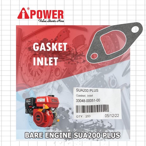 [EZM.1230349] GASKET, INLET UNTUK SUA200 PLUS