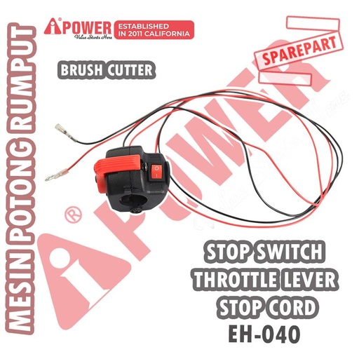 [EZM.1230385] STOP SWITCH + THROTTLE LEVER + STOP CORD UNTUK BRUSH CUTTER EH040