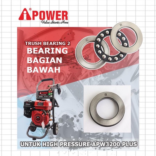 [EZM.1230522] BEARING BAGIAN BAWAH UNTUK PRESSURE WASHER APW3200 PLUS AIPOWER