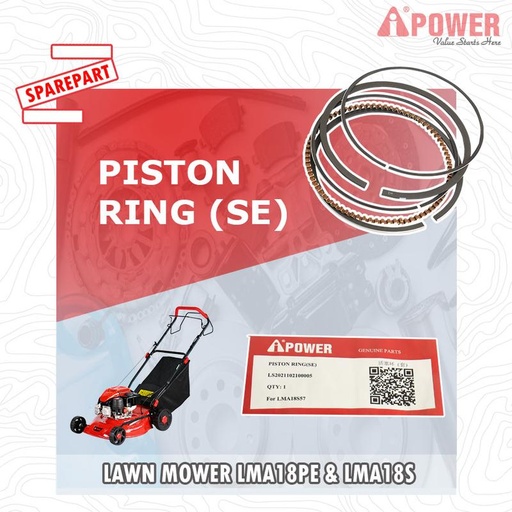 [EZM.1230535] PISTON RING (SE) UNTUK LMA18PE & LMA18S