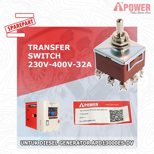 [EZM.1230543] TRANSFER SWITCH 230V-400V-32A UNTUK APD13000ES