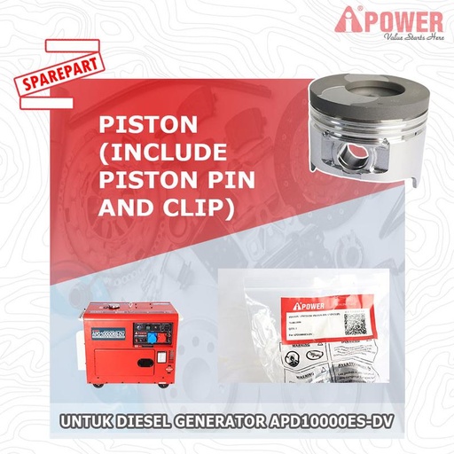 [EZM.1230555] PISTON (INCLUDE PISTON PIN AND CLIP) UNTUK APD10000ES