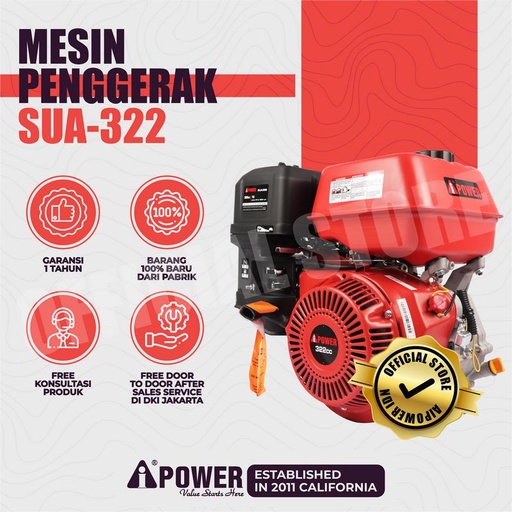 [EZM.1230687] MESIN PENGGERAK BENSIN SERBA GUNA AIPOWER SUA322