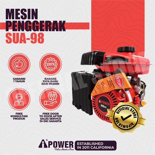 [EZM.1230688] MESIN PENGGERAK BENSIN SERBAGUNA BERKAPASITAS KECIL - AIPOWER SUA98