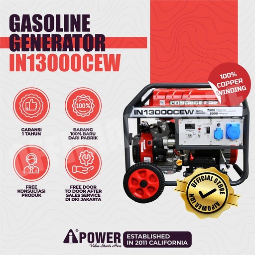 [EZM.1230690] GASOLINE GENSET - GENERATOR BENSIN AIPOWER IN13000CEW