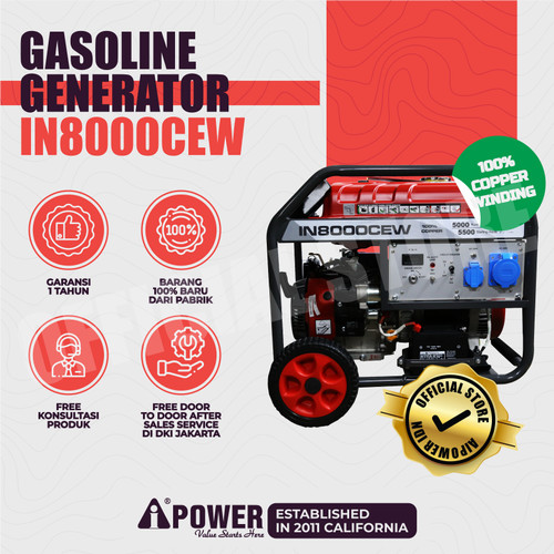 [EZM.1230691] GASOLINE GENERATOR - GENSET BENSIN AIPOWER IN8000CEW