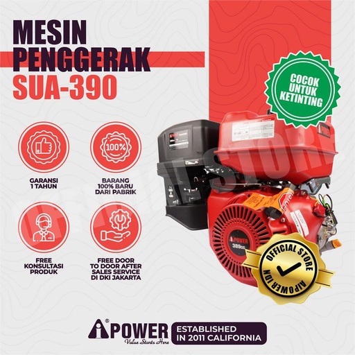 [EZM.1230694] MESIN PENGGERAK KETINTING BENSIN SERBAGUNA AIPOWER SUA390⏀25
