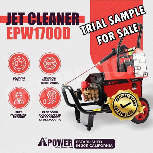 [EZM.1230737] TRIAL SAMPLE FOR SALE -ELECTRIC PRESSURE WASHER JET CLEANER EPW1700-D