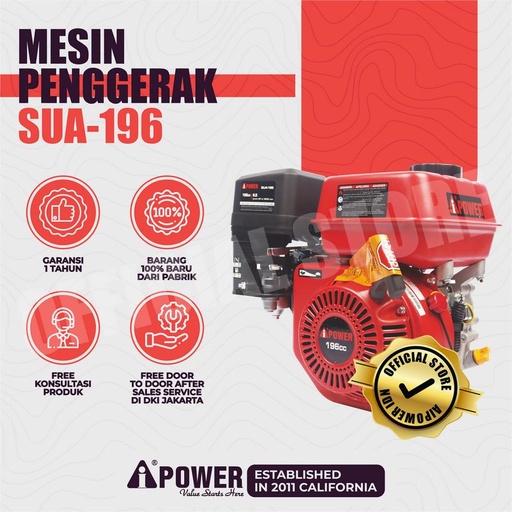 [EZM.1230750] AIPOWER BARE ENGINE DAN MESIN PENGGERAK SUA-196