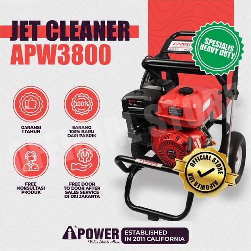 [EZM.1230753] HIGH PRESSURE WASHER JET CLEANER APW3800 AIPOWER