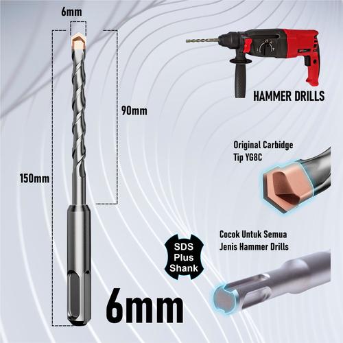[EZM.4700014] Mata Bor Beton Hammer Drill SDS Mata Bobok Bor Beton Tembok