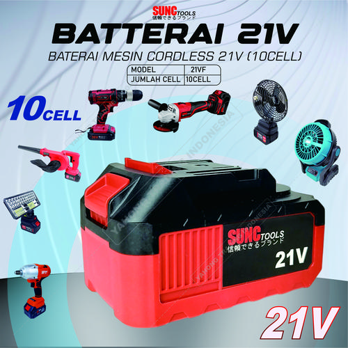 [EZM.4700020] Baterai 21V Batere Batre Mesin Bor Cordless Gerinda Impact Wrench Hammer Drill 21V