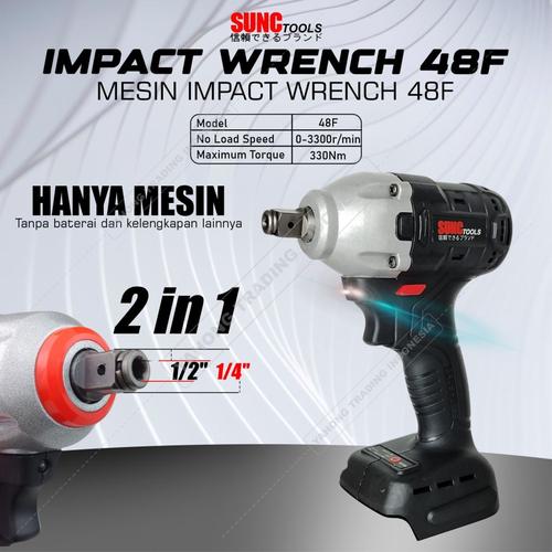 [EZM.4700026] Mesin Impact Baterai Impact Wrench Cordless Brushless 48F 48V 48S