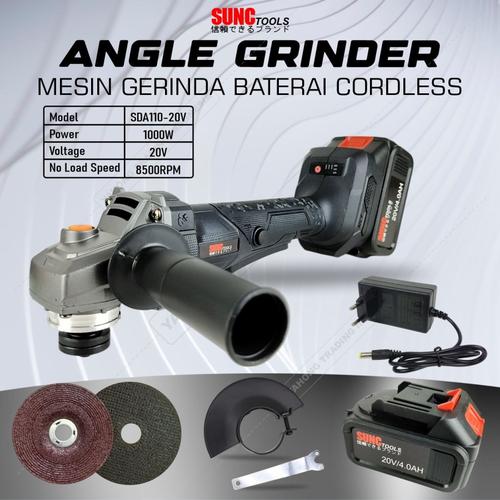 [EZM.4700041] SUNC TOOLS Mesin Gerinda Baterai Cordless Angle Grinder 4 INCH