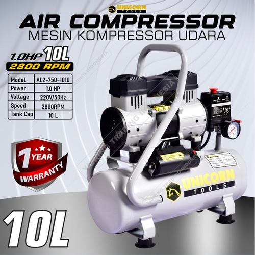 [EZM.4700045] Kompresor Udara Angin Tanpa Oli 10 Liter 10L Air Compressor UNICORN