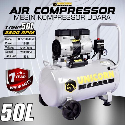[EZM.4700047] Kompresor Udara Angin Tanpa Oli 50 Liter 50L Air Compressor 1500W UNICORN