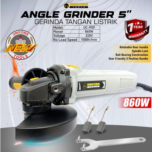 [EZM.4700055] UNICORN Angle Grinder 5 6 7 inch 860W 980W 1280W 1800W Gerinda Tangan Listrik