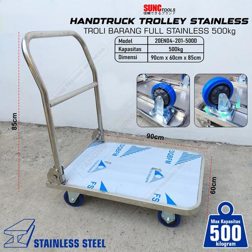 [EZM.4700080] Troli Barang Trolli Stainless Troly Handtruck Trolley 500kg