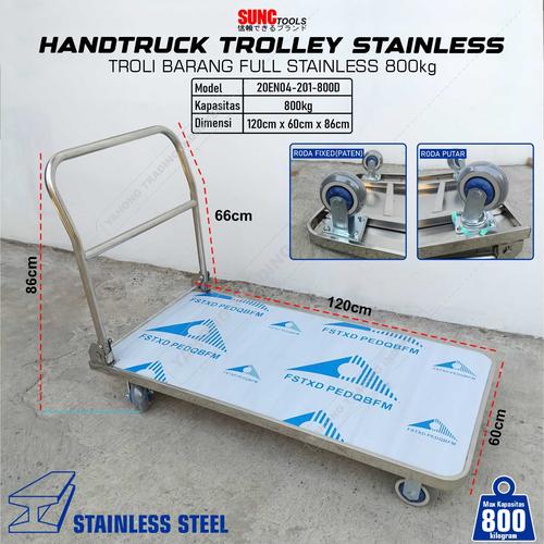 [EZM.4700086] Troli Barang Trolli Stainless Troly Handtruck Trolley 800kg
