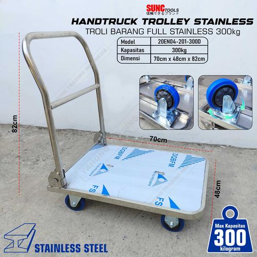 [EZM.4700088] Troli Barang Trolli Stainless Troly Handtruck Trolley 300kg