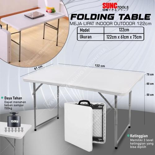 [EZM.4700098] Meja Lipat Jualan Portable Meja Outdoor Indoor Meja Makan Meja Komputer 122cm