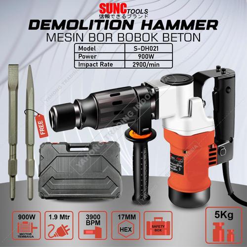 [EZM.4700103] Mesin Bor Bobok 900W Demolition Hammer Drill Untuk Bobok Dinding Beton SUNC TOOLS