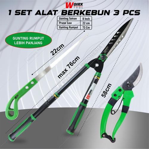 [EZM.4700119] Gunting Rumput Gergaji Lancip Gunting Taman 1 SET Alat Berkebun 3 pcs