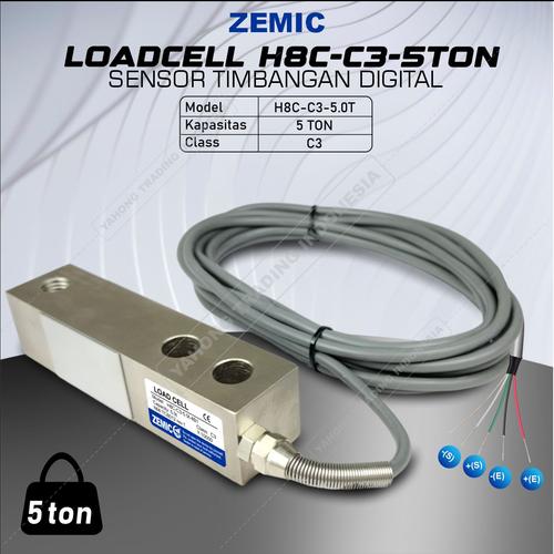 [EZM.4700134] Strain Gauge Pressure Sensor LoadCell Timbangan ZEMIC H8C 5ton