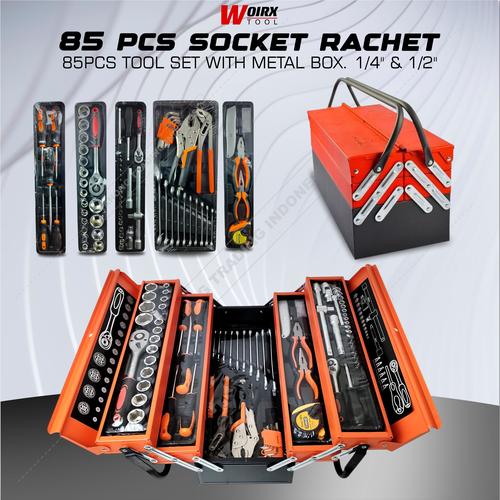 [EZM.4700142] Kunci Sok 1/2" 1/4" inch 85 Pcs Sock Set 85pcs