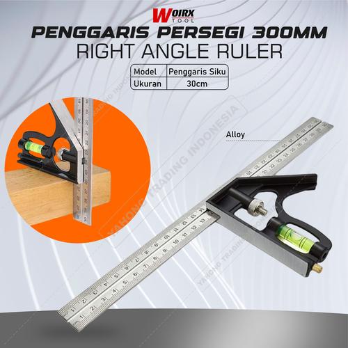 [EZM.4700180] Mistar Penggaris Siku Stainless Steel 300mm