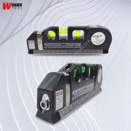 [EZM.4700187] Waterpass Fixit Level Pro 3 Water Pass Meteran Laser up to 250 Cm
