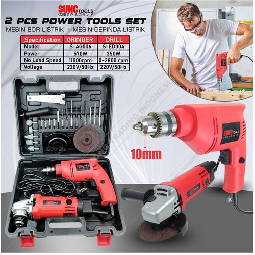 [EZM.4700217] Mesin Gerinda Listrik + Mesin Bor Listrik 10mm SIMDK011 SUNC TOOLS