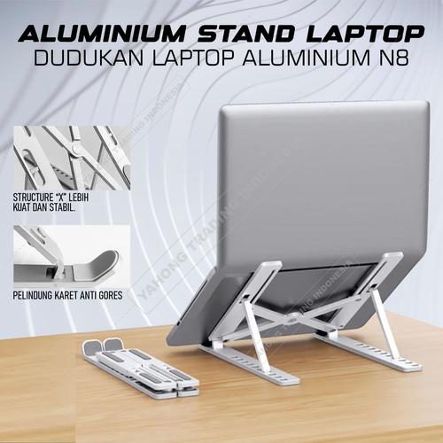 [EZM.4700223] Dudukan Laptop Stand Alas Laptop Aluminium N8