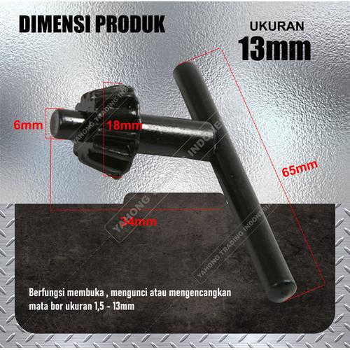 [EZM.4700233] Kunci Kepala Mesin Bor Kunci Chuck Bor 10mm 13mm