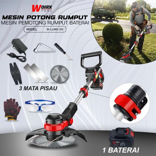 [EZM.4700235] Mesin Potong Rumput BateraiPemotong Rumput Batere Portable WOIRX TOOL