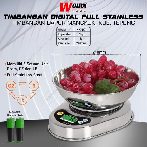 [EZM.4700238] Timbangan Dapur Digital Crown Timbangan Mangkok Kue Makanan 6kg 1g