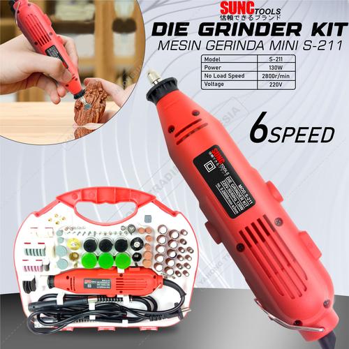 [EZM.4700254] Mini Die Grinder Set Box Mesin Gerinda Mini S 211 SUNC TOOLS