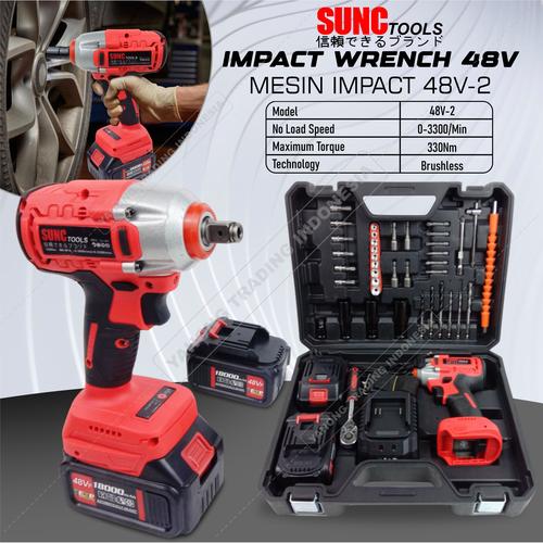 [EZM.4700255] Mesin Impact Wrench Brushless 48V 48VF PAKET KOMPLIT