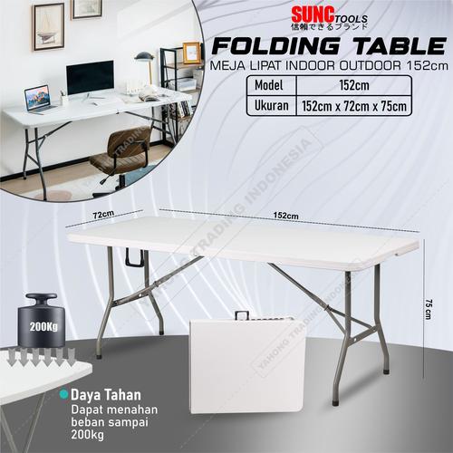 [EZM.4700260] Meja Lipat Panjang Serbaguna Meja Laptop Makan Belajar Kerja 152cm