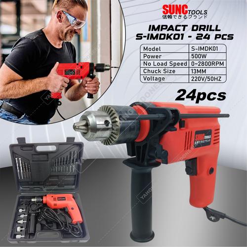 [EZM.4700271] SUNC TOOLS Mesin Bor Impact Drill Listrik SET 24pcs 13mm