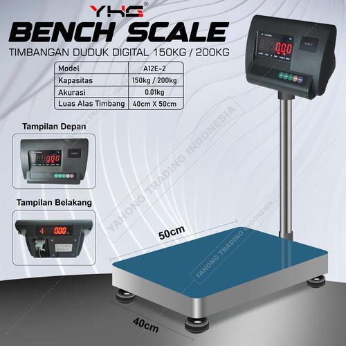 [EZM.4700277] Timbangan Barang Digital Bench Scale A12E Dual Display 150kg 200kg