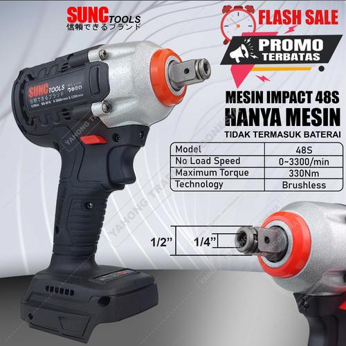 [EZM.4700290] Mesin Impact Wrench Baterai Kunci Shock Pas 48Vf 48S SUNC TOOLS