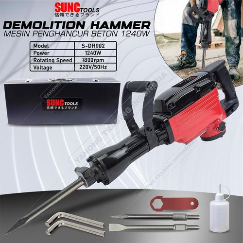 [EZM.4700291] Mesin Bobok Jack Hammer Drill Demolition Hammer 1240W SUNC TOOLS